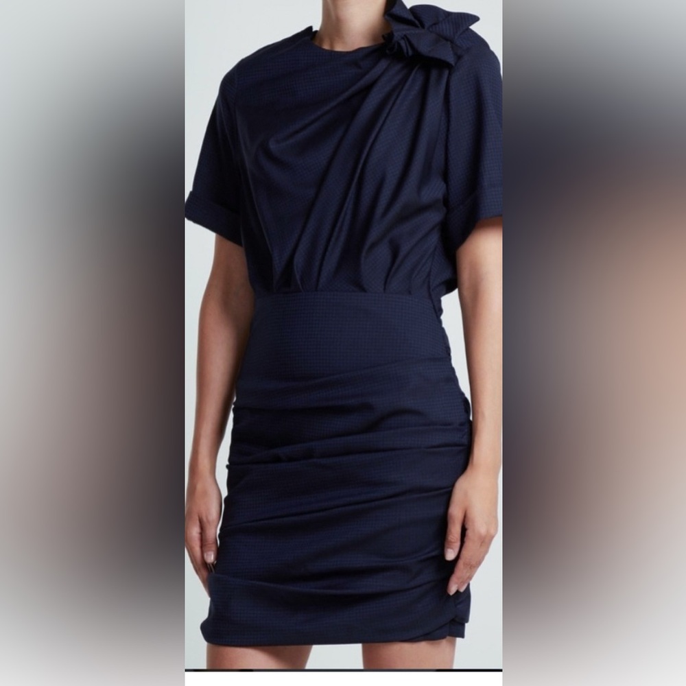 Etoile Isabel Marant Oria Mini Dress Navy - Picture 2 of 8